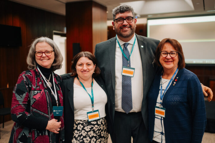 CCCE’s Liv Mendelsohn and James Janeiro with Nora Spinks and another attendee